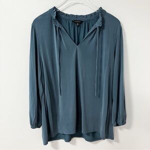 Lucky Brand | Blue V-Neck Blouse XL